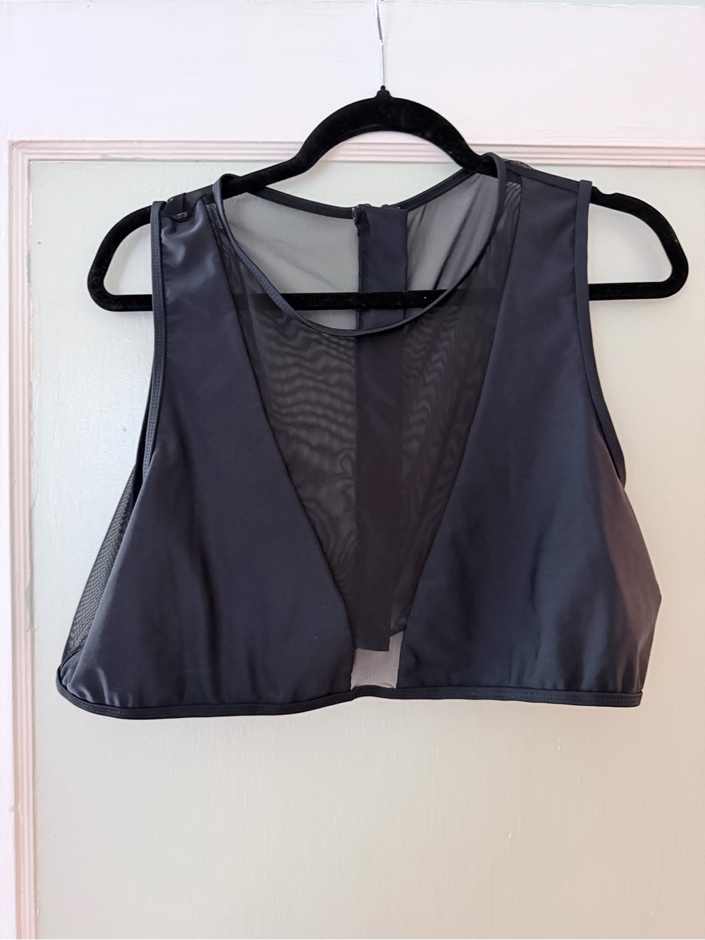 Forever 21 plus size Black Mesh-Panel Bikini Top